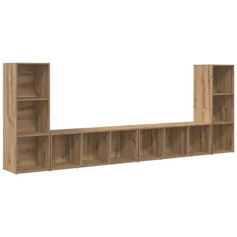 Set mobile TV 4 pz Rovere artigianale Legno ingegnerizzato - Foto 1