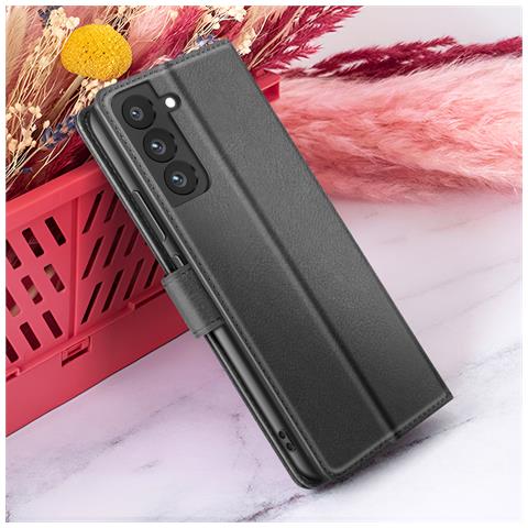 Custodia A Portafoglio Per Samsung Galaxy S22 Con Supporto E Linguetta, Nero - Foto 2