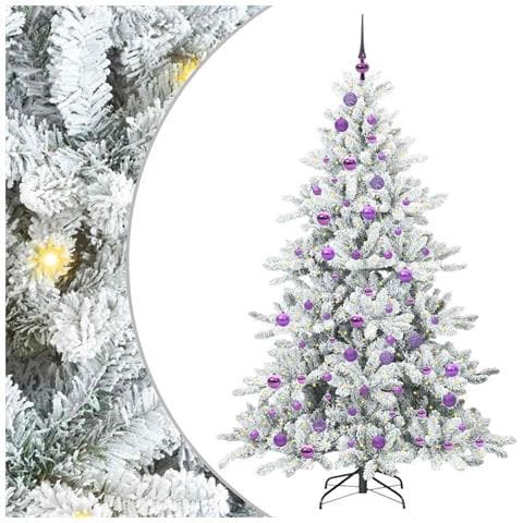 Albero di Natale Artificiale con Rami Pieghevoli Bianco 180 cm - Foto 1