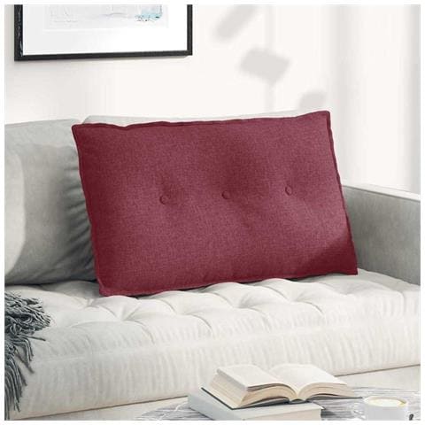 Cuscino per Schiena Rosso Vino 80 x 19 x 50 cm Tessuto - Foto 2