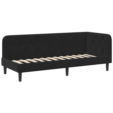 Cornice del letto ad angolo Nero 80 x 200 cm Velluto - Foto 1