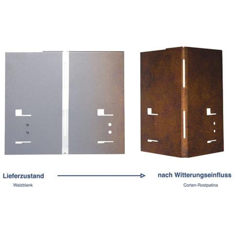 Angolo Per Il Bordure Per Aiuole Acciaio Corten  Cordoli Per Aiuole - 8 X 8 X 18 5 Cm - Foto 2