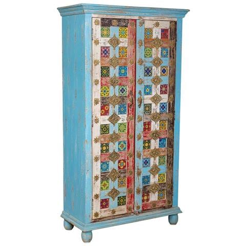 Armadio In Legno Blu 90x40x170h - Foto 1