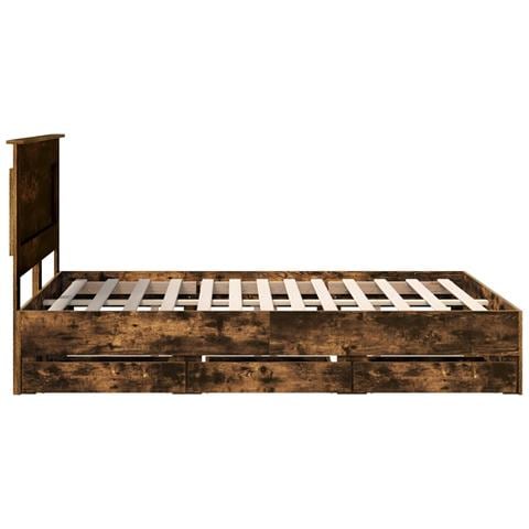 Struttura del letto con cassetto Rovere fumé 140 x 190 cm - Foto 9