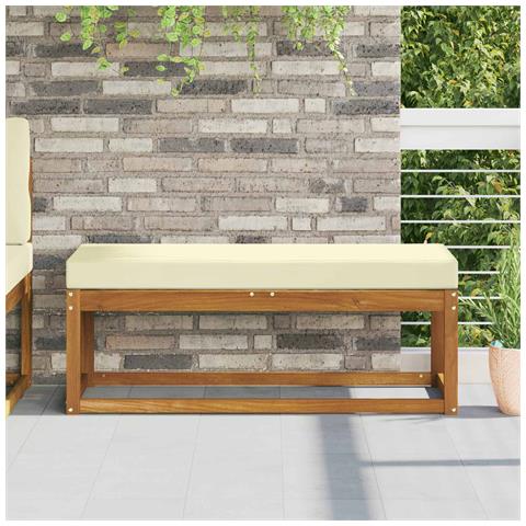 Cuscino da Sedia Esterno Crema 115 x 40 x 8 cm 100% Poliestere - Foto 2