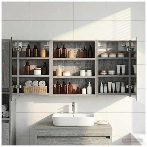 Set di Armadi da Bagno con lo scaffale 3 pcs 100 x 10,5 x 50 cm - Foto 2
