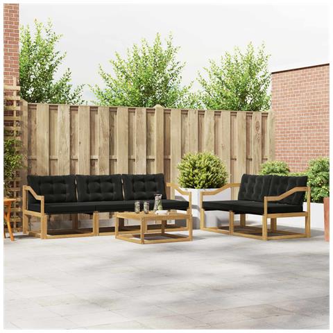 Set di divani da esterno 6 pcs Bianco e Nero 79 x 79 x 37 cm - Foto 2