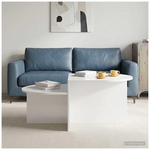 Tavolino da salotto Bianco Lucido 100 x 50 x 40 cm - Foto 2