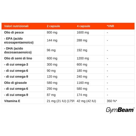 Integratore di acidi grassi Omega 3-6-9 con vitamina E 120 capsule - Foto 2