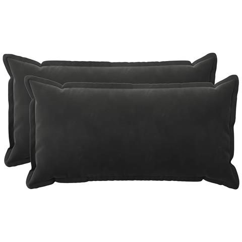 Cuscino con cuscino HOUTEN 2 pz Nero Velluto - Foto 1