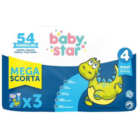 Pannolino Babystar Megascorta Taglia 4 54 Pezzi - Foto 1