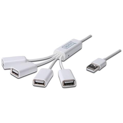 Hub USB 4 Porte a Coda con Cavetti - Foto 2