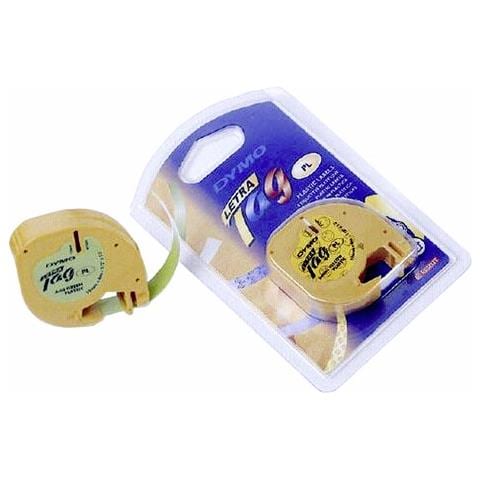 Nastro Laminato in Plastica per Etichettatrice Formato 12 mm x 4 m Nero su Giallo - Foto 1