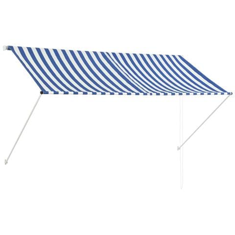 Tenda Da Sole Retrattile 250x150 Cm Blu E Bianco - Foto 1