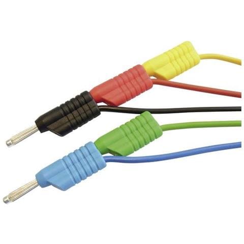 Kit Puntali [ spina A Banana 4 Mm - Spina A Banana 4 Mm] 1 M Rosso, Nero, Blu, Verde, Giallo - Foto 1