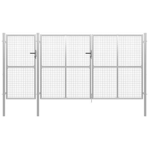 Cancello Per Giardino In Acciaio 400x150 Cm Argento - Foto 1