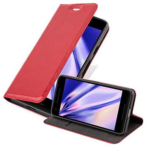 Custodia Compatibile Con Google Pixel 2 In Rosso Mela - Coperchio Protettiva Con Chiusura Magnetica, Funzione Stand E Tasca Per Le Carte - Foto 1