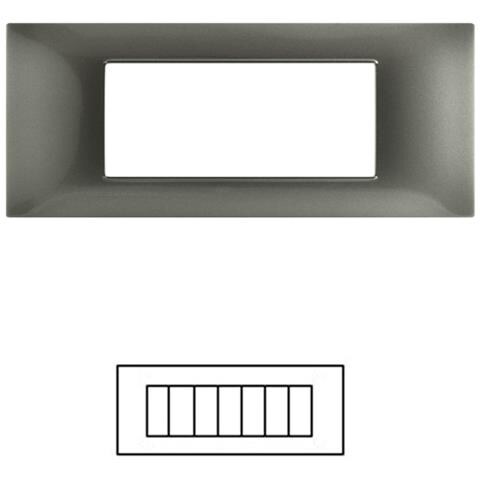 Placca 2 3 4 7 Posti Grigio Scuro Vimar Plana Compatibile - Foto 1