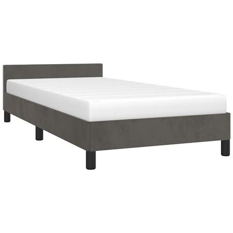 Giroletto senza Materasso Grigio Scuro 80x200 cm Velluto - Foto 2