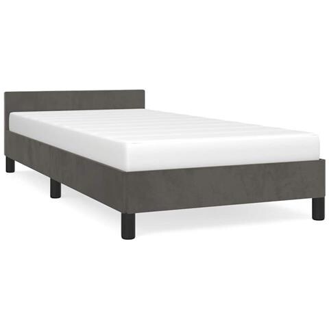 Giroletto senza Materasso Grigio Scuro 80x200 cm Velluto - Foto 1