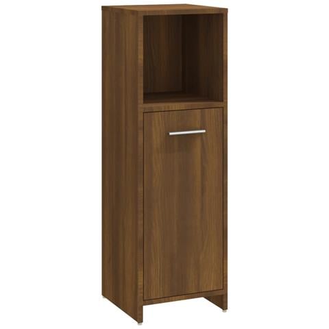 Armadietto Bagno Rovere Marrone 30x30x95cm in Legno Multistrato - Foto 1