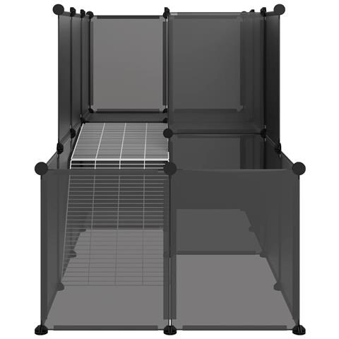 Gabbia Per Piccoli Animali Nera 142x74x93 Cm In Pp E Acciaio - Foto 2