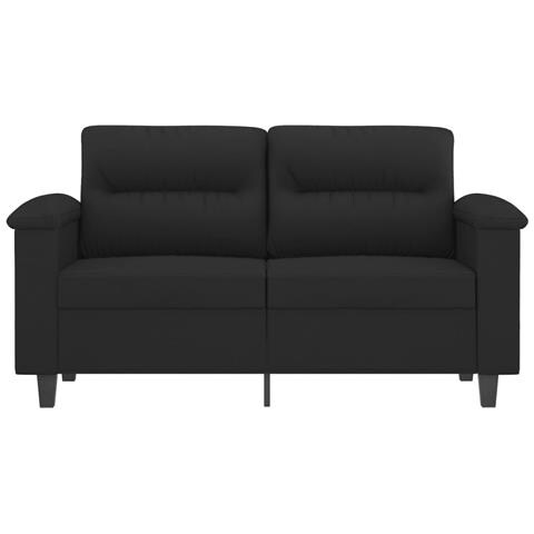 Divano A 2 Posti Nero 120 Cm In Tessuto Microfibra - Foto 3