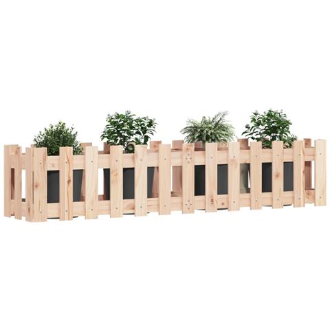 Fioriera Rialzata Giardino A Recinzione 150x30x30 Cm Legno Pino - Foto 2