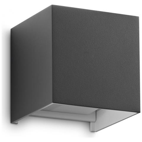 Applique Da Parete Contemporaneo Atom Alluminio Grigio Led 12w 3000k Ip54 - Foto 1