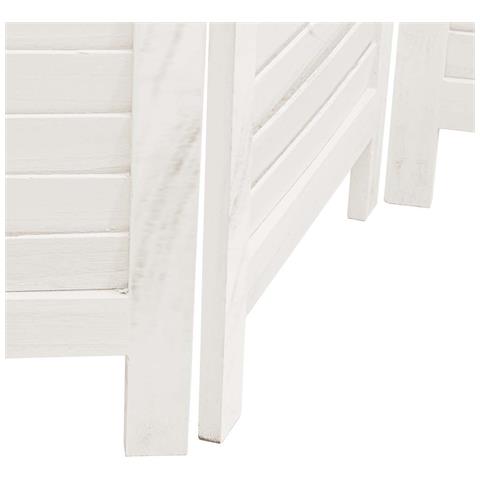 Divisorio Ambienti 5pannelli Bianco Legno Massello Di Paulownia - Foto 8