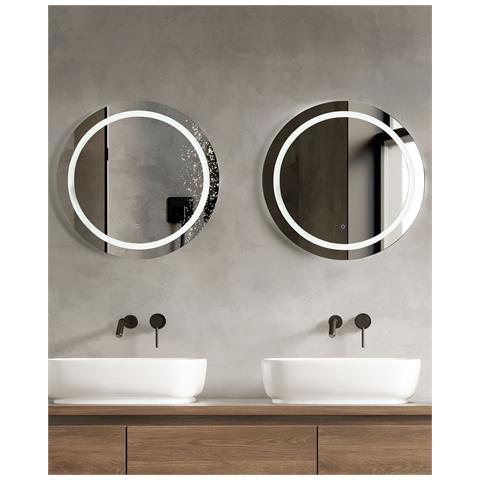 Specchio Da Bagno Con Luce Led Courseulles 79 Cm 79 Cm Argento - Foto 1