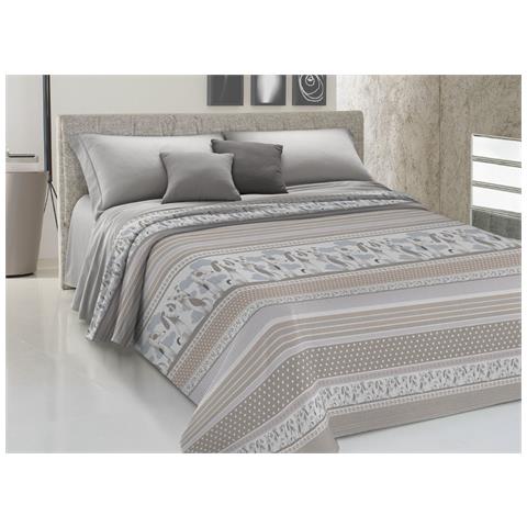 Copriletto Piquet Primavera Estate 100% Cotone Disegno Bau Bau Matrimoniale Beige - Foto 1