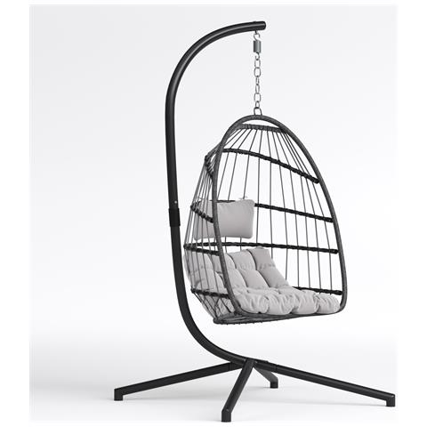 Dondolo Poltrona Sospesa Un Posto Con Struttura In Acciaio Ovetto - Foto 1