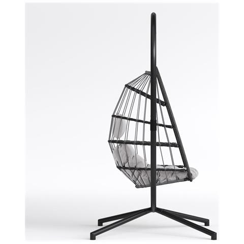 Dondolo Poltrona Sospesa Un Posto Con Struttura In Acciaio Ovetto - Foto 2