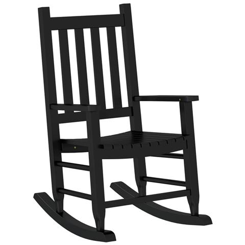 Sedie A Dondolo Per Bambini 2 Pz Nere Legno Massello Di Pioppo - Foto 3