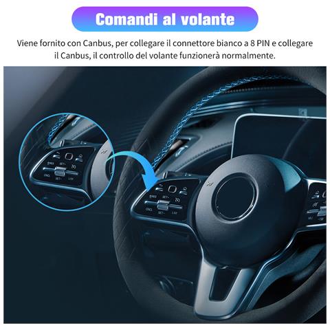 Autoradio Per Fiat 500 (2007-2015) 7 Pollici Car Radio Con Carplay /android Auto Gps Bluetooth Wifi Fm Rds Comandi Al Volante - Foto 7