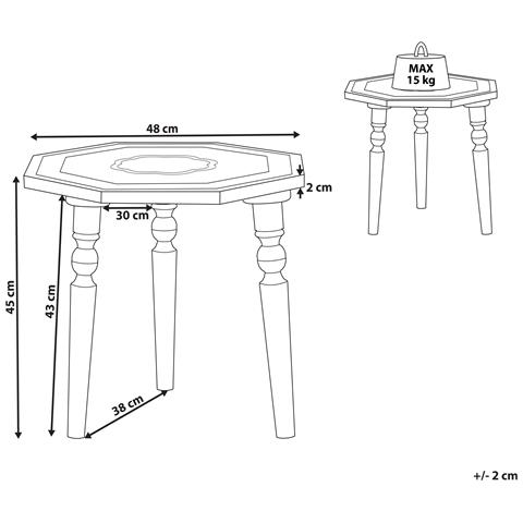 Tavolino Legno Di Mango Scuro Wandilo - Foto 7
