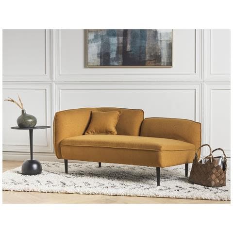 Chaise Longue Versione Sinistra Chevannes Bouclé Senape - Foto 1