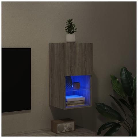 Mobile TV con Luci LED Grigio Sonoma 30,5x30x60 cm - Foto 10