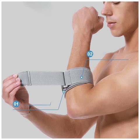 Supporto Per Gomito Con Chiusura A Strappo In Nylon Grey - Foto 7