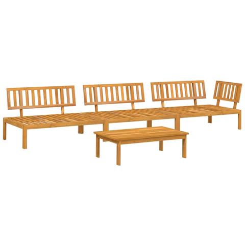 Set Divano Pallet Da Giardino 4 Pz In Legno Massello Di Acacia - Foto 2