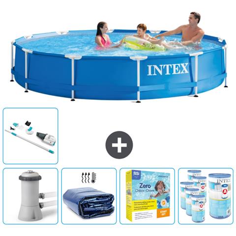 Piscina Fuori Terra - In Giro - 366x366x76 Cm - Blu - Include Accessori Coordinati Cb26 - Foto 1