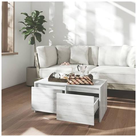 Lusso Casadino - Tavolino Da Salotto Grigio Sonoma 90x50x41,5 Cm In Truciolato - Foto 2