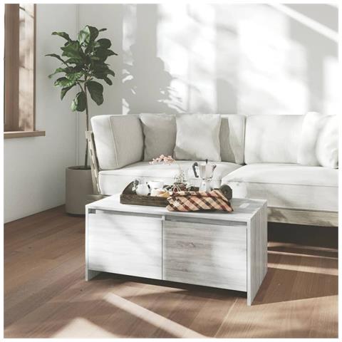 Lusso Casadino - Tavolino Da Salotto Grigio Sonoma 90x50x41,5 Cm In Truciolato - Foto 8