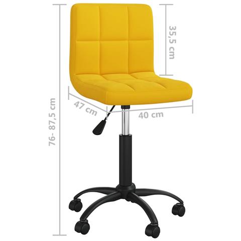 Sedia Da Pranzo Girevole Giallo Senape In Velluto - Foto 7