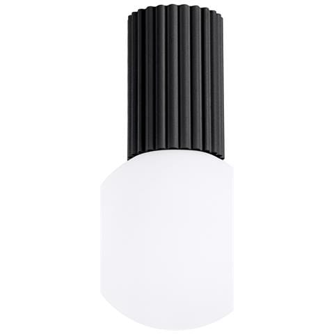 Lampada Da Soffitto Halo Nera Ip44 Sl. 1713 - Moderno Lampada Da Soffitto Nero 21x12x12 Cm - Foto 1