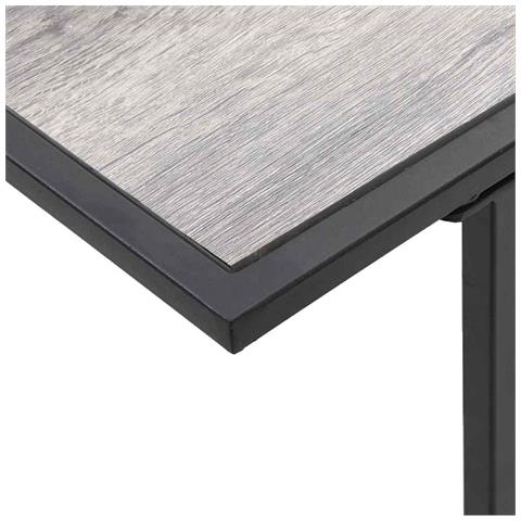 Tavolo da giardino grigio 100x55x70 cm DPC e metallo - Foto 9