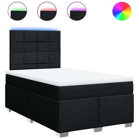 Giroletto a Molle con Materasso Nero 120x190 cm in Tessuto - Foto 1