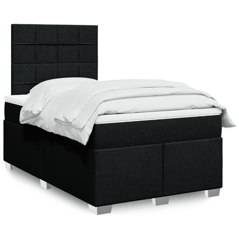 Giroletto a Molle con Materasso Nero 120x190 cm in Tessuto - Foto 2