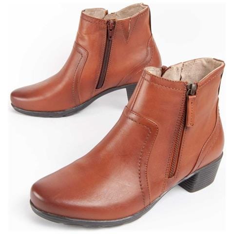 Stivaletto Tacco Botilina4 Marrone Marrone Pelle Naturale - Foto 1